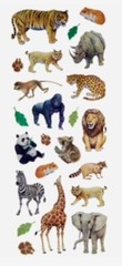 Jungle Zoo Animal Giraffe Lion Tiger Panda Gorilla Zebra Rhino Scrapbook Sticker