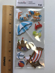 Recollections Beach Vacation Scrapbook Stickers Lot Sand Castle Chair Ocean