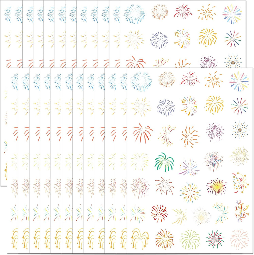 800+ Colorful Firework Stickers for Parties, Birthdays, Baby Showers