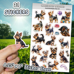 Yorkshire Terrier Dog Stickers for Journals, Scrapbooks, Planners, Glossy, Matte