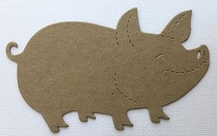 (4) *FARM PIG* Barnyard Animal – Bare Chipboard Die Cuts 2 7/8″ x 4 5/8″
