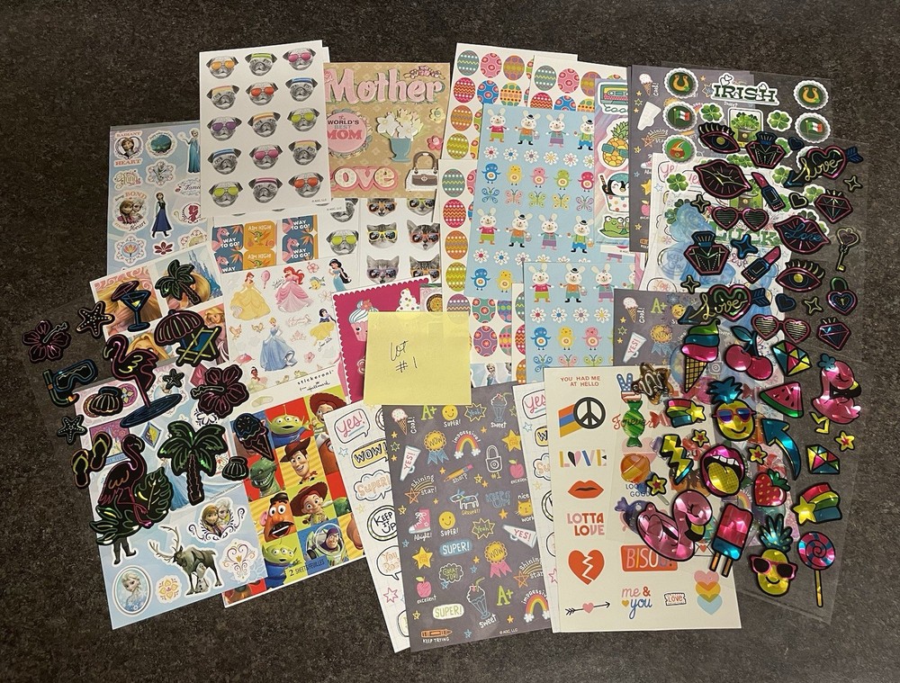 Lot #1 Stickers Scrapbooking Crafts Journal Crafting Planner Calendar 44 Sheets