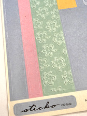 EK Success STICKO Embossed Scrapbook Stickers – PASTEL BORDERS & SHAPES – 17 pcs