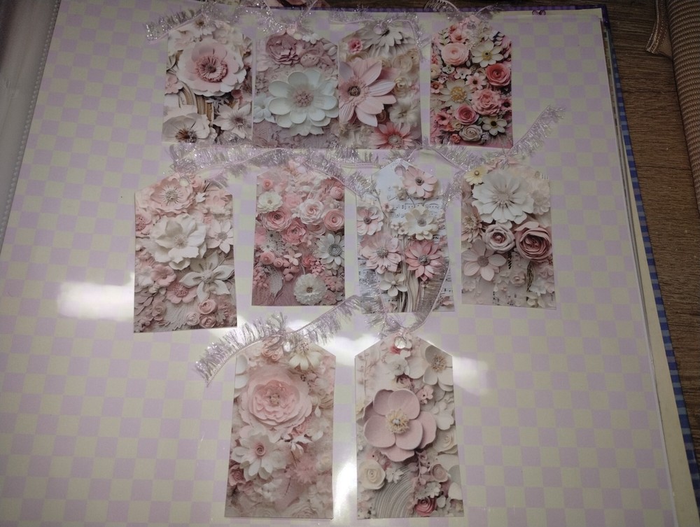 Beautiful Flower Tags Floral Junk Journals Scrapbook Embellishments USA