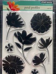 New Penny Black Rubber Stamp clear set PETAL PROFILES FLOWERS free USA ship