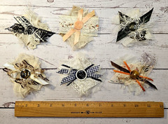 Handmade Junk Journal Embellishments Scrapbook Clusters Set Of 6