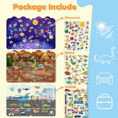 Reusable Sticker Books for Toddlers 2-4 Years – Travel Toys for Toddlers 1-3,Gif