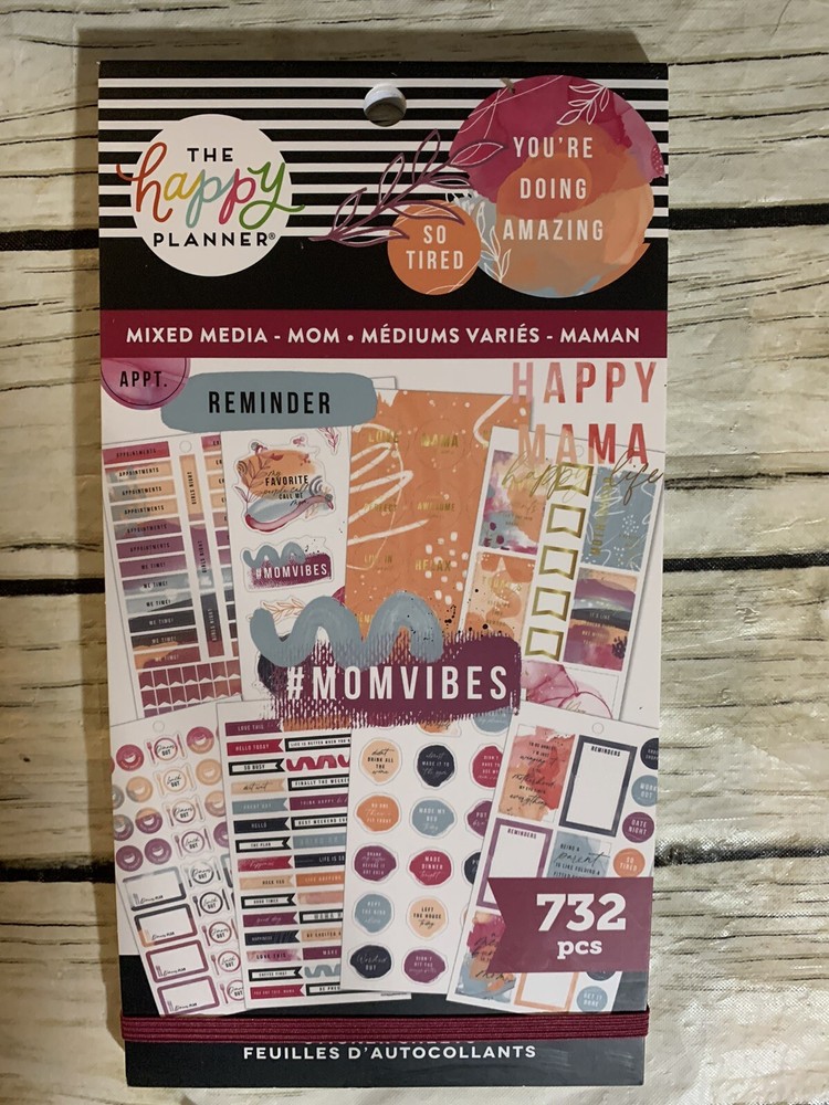 Happy Planner Sticker book-MIXED MEDIA MOM SPV130-060 732 Pcs NEW