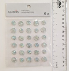 Clear Silver Iridescent Bling Rhinestone Scrapbooking Stickers By Recollections