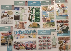 JOLEE’S BOUTIQUE Lot of 12 Dimensional Scrapbooking Stickers TRAVEL DESTINATIONS