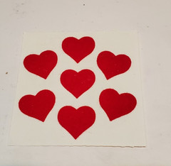 RARE Sandylion sticker hearts Mother of PEARL mini prisma glitter fuzzy 7 mod