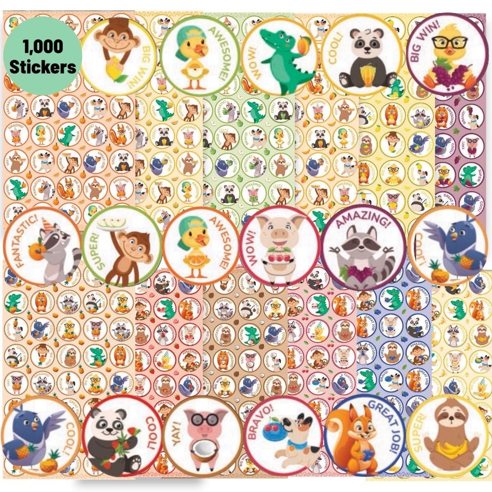 Scratch and Sniff Stickers – 1000 Fun Animal Smelly Sticker Set for Kids Clas…
