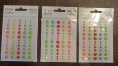 Simple Stories Crafts Enamel Dots Pastel Pink Blue Yellow Green Orange X3
