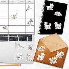 West Highland White Terrier Dog Stickers, Scrapbooks, Planners, Glossy, Matte