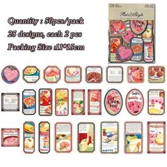 Vintage Style Valentine’s Day Heart Cakes Love You Scrapbooking Stickers Craft