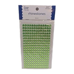 New Love Nicole Green Rhinestone Stickers 6MM Craft Embellishment 247 Count
