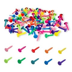 100 PCS Brass Paper Fasteners Metal Brass Fasteners, Mini Brads for Multicolor