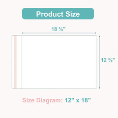 Acid-Free Picture Sleeves, 100 Pack Crystal Clear Storage Bags for 12X18 Art Pri