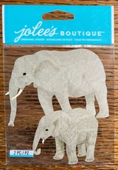 RARE Jolees Elephants Mom Or Dad & Baby Zoo Safari Jungle Animals 3D Stickers