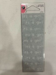 Pebbles Inc. Duplicate Rub-Ons ~ White ~ It’s a Girl ~ Scrapbooking Crafts
