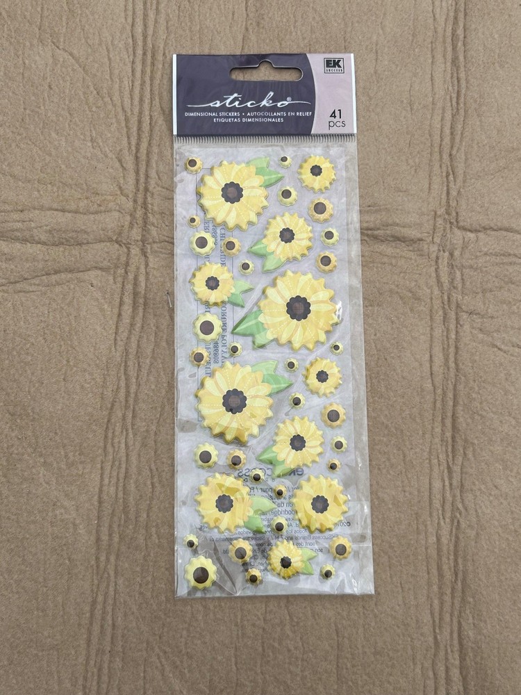 EK Success sticko Dimensional Stickers Sunflowers 41 Pcs