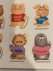 Vtg 1980 Hallmark Sticker Shirt Tales Tails 1 SHEET Walrus Beaver Pig RARE