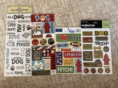 Lot Of 23 Sheets Assorted Dog Puppy Themed Scrapbooking Stickers Die Cut Crafts