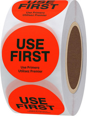 Hybsk Fluorescence USE First Stickers Restaurant Food Service FIFO Label 1.5 Inc