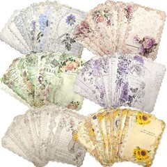 Naszonus Vintage Floral Scrapbook Paper Set 60 Sheets 4.2×6.7 Inch