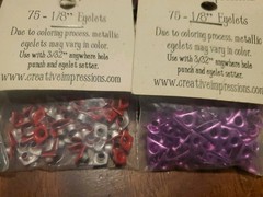 Eyelets 450 (6 75-packs) Assorted Colored Metallic 1/8″ Scrapbook Crafting LOT