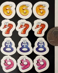 FUNNY FACES NUMBER Stickers (30pc)Smiling•Math•Years•Birthday •School•Dates•Page