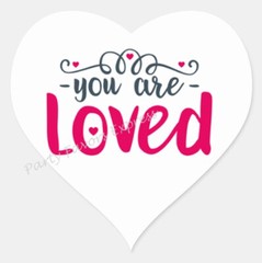 YOU ARE LOVED ENVELOPE SEALS LABELS STICKERS PARTY FAVORS – (Heart Shaped)