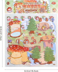 4 Sets DIY 3D House Scene Stickers – Forest, Deep Sea, Paradise Garden, Island