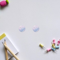 5 Rolls Holographic Stickers Round Double-sided Handmade Circular