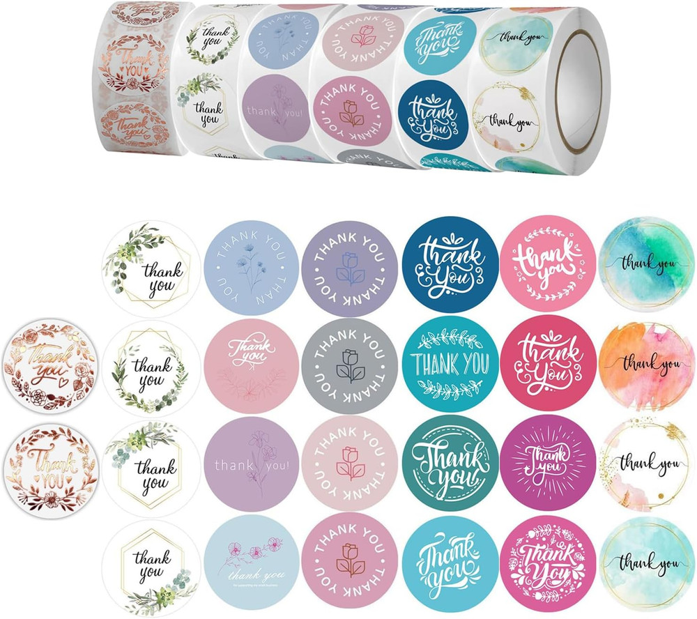 3000 Pcs Thank You Stickers,Self-Adhesive Small Stickers 1 Inch,Thank You Labels