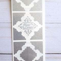 Vintage Frances Meyer Silver Photo Corners Stickers – 2 Sheets
