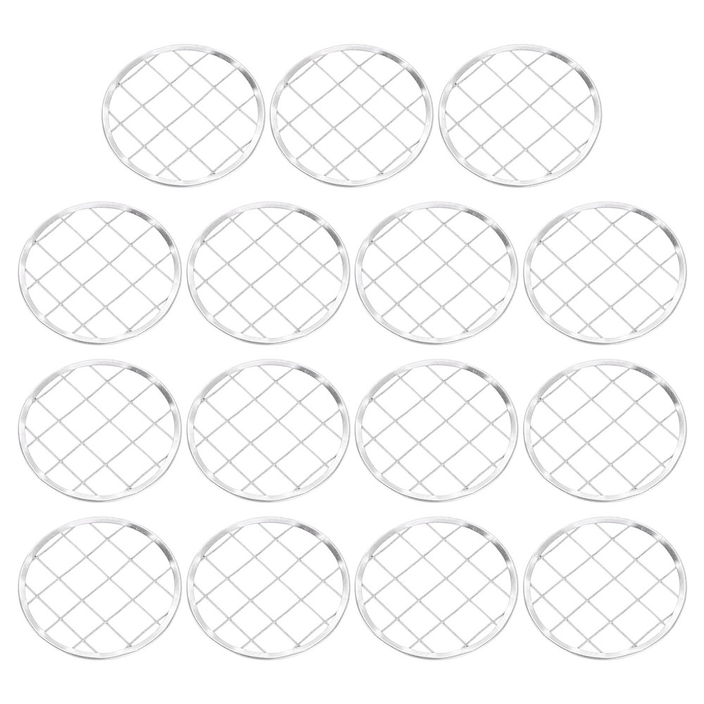 Flower Frog Lid 2.4inch, 15 Pcs Metal Round Floral Vase Insert Arranger, Silver