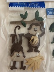 Zoo Animals Trip to the Zoo Monkey Giraffe Elephant Jolee’s Scrapbook Lot NEW