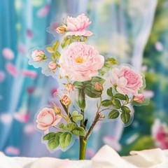 180 Pcs Pink Garden Flower Stickers – Waterproof Cherry, Peony, Tulip for Journa