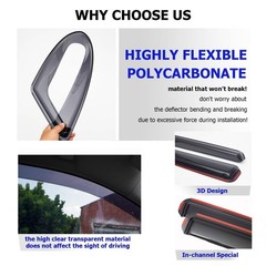 in-Channel Window Rain Guards Fit for Truck Toyota Tacoma 2016 2017 2018 2019…
