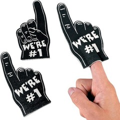 Black Mini Foam Fingers – 12 Pieces – School Spirit, Cheerleding and Pep Rall…