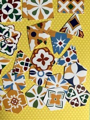 Lot Of Over 200 Moroccan Tile Sticker Kit Scrapbooking Junk Journal Kit