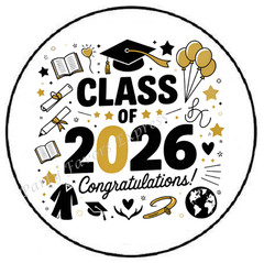 CLASS OF 2026 GRADUATION ENVELOPE SEALS LABELS STICKERS PARTY FAVORS