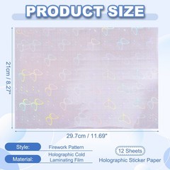 12x8in Holographic Laminate Sheets 12Pcs Sticker Paper Butterfly Pattern