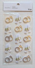 Wedding Rings & Champagne Glasses Scrapbooking Stickers By Recollections