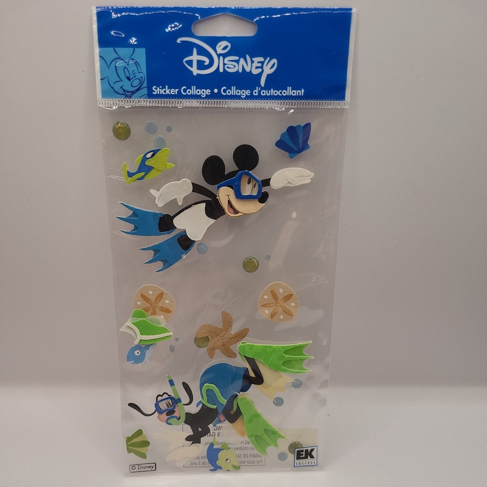Disney Mickey and Goofy Snorkeling scrapbooking stickers