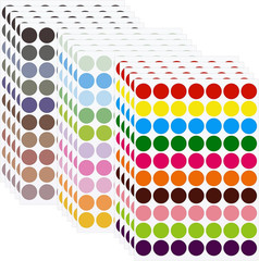 1050 Pcs 3/4 Inch Colored Dot Stickers 30 Color Circle Label Dots