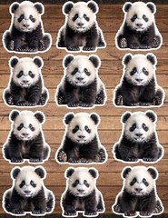 Cute Baby Panda Die Cut Vinyl Stickers Set Scrapbooking Laptop WaterBottle