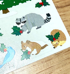 Vintage Mrs Grossman’s Large Christmas Tree Woodland Animals Sticker Sheet