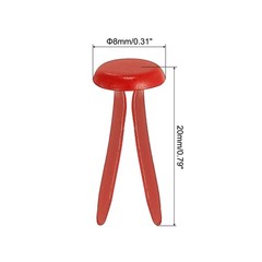Brads for Paper Crafts, 100 Pcs Red Metal Round Paper Fasteners, 20 mm